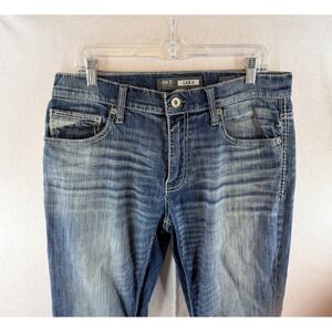 BKE Buckle Jeans Mens 33x34 Blue Denim JAKE Pants, Straight Leg, Distressed